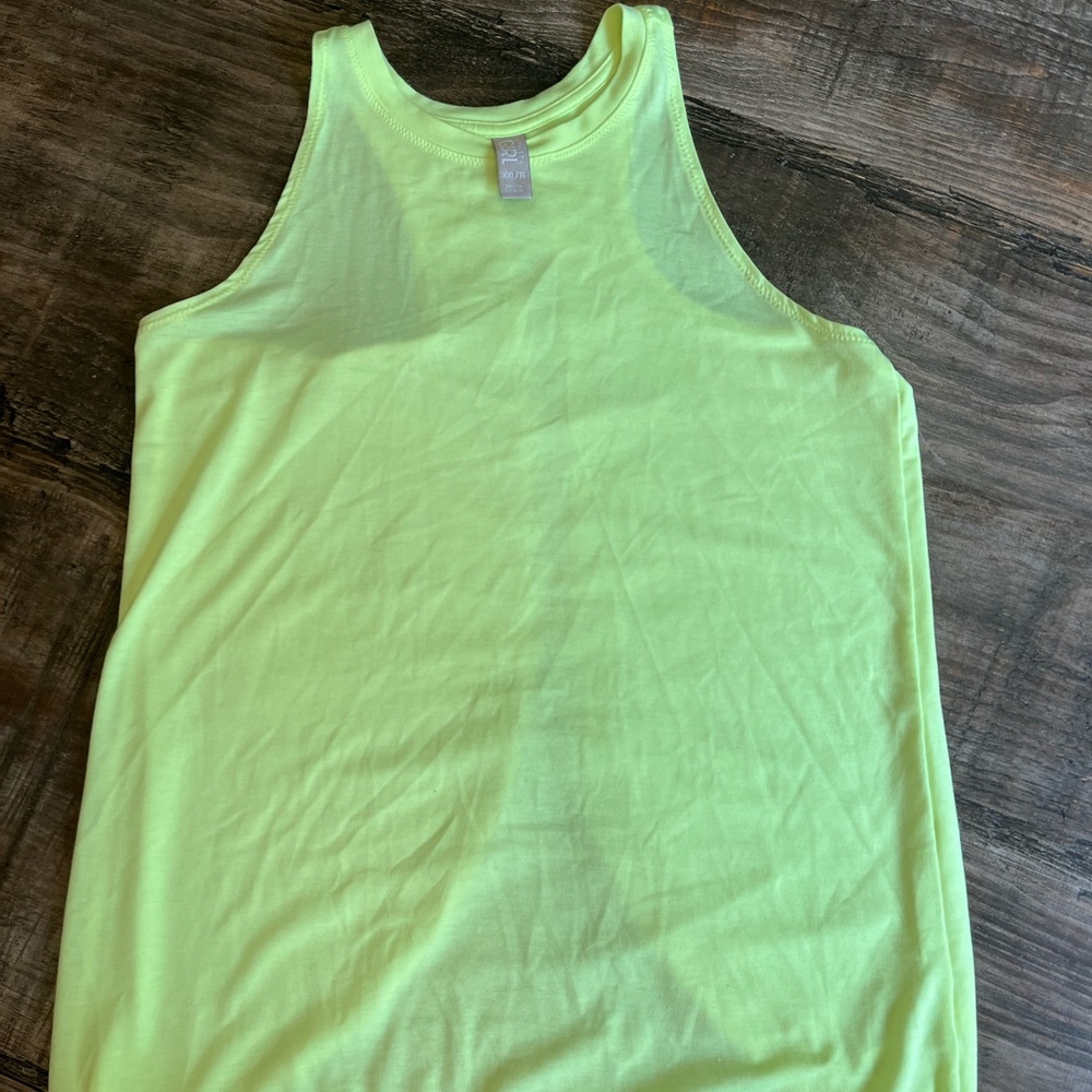 Athleta girl neon green tank top